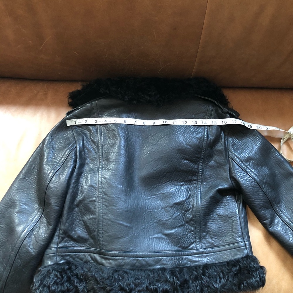 Vince Leather Black Shearling fur Moto Jacket Fall Winter quiet luxury NWT - Picture 13 of 15